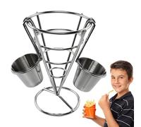 Support pour pommes de terre frites, support pour frites en forme de cône, avec 2 tasses de sauce Support pour frites, panier en cône, support pour poulet frit, support pour pommes de terre