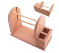 Support pour porte-fil, support pour fil | double organisateur pour ranger le fil rotatif | organisateur pour ranger le fil en bois, porte fil stable avec fentes pour travailler sans effort