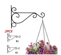 Support pour pot de fleur - Lot de 2 - Métal - Noir - 30x21cm - Charge 5kg