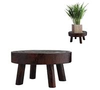Support pour pot de fleurs, mini tabouret rond décoratif en bois, support de plantes en bois, tabouret de jardinage, supports de plantes d'intérieur, pot de fleurs de jardin vintage en grain de bois,