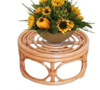 Support pour pot de fleurs, Support de pot rond tissé en rotin, rond en rotin pour conteneur de jardin intérieur et extérieur