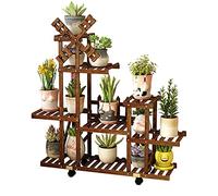 Support pour Pots de Fleurs, étagère à Plantes en métal avec Moulin à Vent, présentoir intérieur/extérieur, Bois anticorrosion, pour Salon, terrasse, Bureau, Jardin