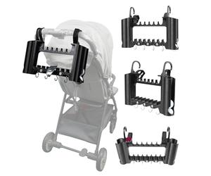 Support pour poussette de golf - Support de club de golf pour poussette, support de balle de golf, porte-thé, sangles, crochets et aimants - Cadeau de golf parfait - Favorise les compétences de golf