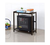 Support pour processeur Support Tour PC, Support CPU en Bambou avec Stockage, à 2 Niveaux, étagère de Rangement for Bureau Domicile, d'imprimante sous Le(Bruin,59 * 26 * 56cm)
