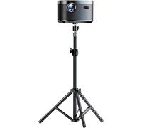 Support Pour Projecteur Avec Trépied 50-80Cm, Socle De Projecteur Avec Filetage 1/4"" De Pouce Et Rotule Pivotante 360°, Noir