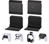 Support pour ps5 Manette/Console/Casque Mural,Porte pour ps4 Controller Stand Holder pour Nintendo Switch Pro pour Xbox Wireless Headset,Fold Socle Base 4 PCS-Noir