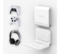 Support pour ps5 Manette/Console/Casque Mural,Porte pour ps4 Controller Stand Holder pour Nintendo Switch Pro pour Xbox Wireless Headset,Fold Socle Base 2 PCS-Blanc