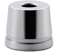 Support pour rasoir de sûreté, acier inoxydable, base de 3,6 cm de diamètre, format compact, rangement peu encombrant, finition argentée pour salle de bain
