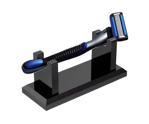 Support pour rasoir - Support pour rasoir horizontal en acrylique 10,4 x 4,2 x 4 cm, base antidérapante transparente ou noire pour homme, papa, voyage, vanité | organisateur de comptoir pour salle de