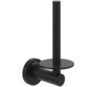 Support pour réserves de papier-toilette Villeroy & Boch Elements - Tender, distributeur de rouleaux de papier toilette de réserve à montage mural, rangement de papier toilette en zinc, rond, noir mat