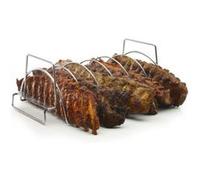 Barbecook support a ribs pour barbecue en acier inoxydable, support pour barbecue, 34.5x20x15cm, Argent