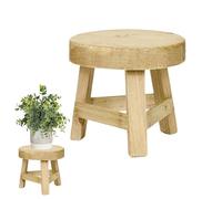 Support pour rond en bois massif - Mini table d'appoint en bois, support de pot de fleurs et présentoir | Piédestal de pot de jardin intérieur durable pour la décoration intérieure et le salon