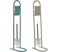 Support pour rouleau de papier toilette Home ESPRIT blanc turquoise métal 30 x 16 x 78,5 cm (2 pièces)