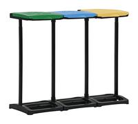 Support pour sac poubelle avec couvercle - 240-330 l - Multicolore - En polypropylène - 98 x 36 x 82 cm - Revêtement - Poubelle avec serrure - Convient pour jardin, terrasse et extérieur