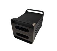 Support pour Samsung T9 SSD, étui de rangement imprimé 3D avec couvercle coulissant et aérations de refroidissement, support noir mat avec fente de câble de type C pour accessoires de disque SSD