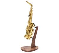 Support pour Saxophone Alto et Ténor en Bois de Noyer - Porte-Saxophone en Bois Massif avec Embouts en Silicone Doux - Présentation pour Studio ou Maison - Fabrication Artisanale