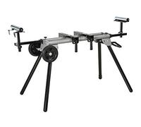 Support pour scie à onglet avec extensions - chevalet de sciage tronçonnage de bûches - pliable avec roulettes - charge max. 150 Kg - gris noir
