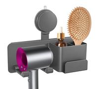 Support pour sèche-cheveux - 22 x 8,5 x 8,2 cm - Étagère murale peu encombrante - Organiseur de sèche-cheveux pour parfum, peigne, brosse à dents, dentifrice, rasoir, douche, salle de bain, maison