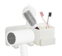Support pour sèche-cheveux - 22 x 8,5 x 8,2 cm - Étagère murale peu encombrante - Organiseur de sèche-cheveux pour parfum, peigne, brosse à dents, dentifrice, rasoir, douche, salle de bain, maison