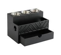 Support pour sèche-cheveux, avec amovibles, trous pour câbles | Support pour sèche-cheveux pour salle de bain avec gobelets de rangement pratiques, organiseur stable pour sèche-cheveux et