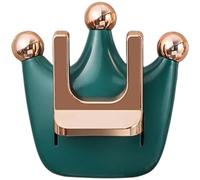 Support pour Sèche-cheveux Mural Couronne ABS Vert sans Perçage | Design Minimaliste, Surface Lisse, pour Porte D’armoire et Cordon, Rangement Discret en Location