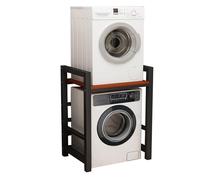 Support pour sèche-linge sur machine à laver - Kit d'empilage en métal avec 3 réglages de hauteur, pieds antidérapants, diamètre du tuyau 5 cm, capacité de charge 300 kg