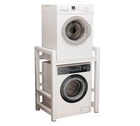 Support pour sèche-linge sur machine à laver - Kit d'empilage en métal avec 3 réglages de hauteur, pieds antidérapants, diamètre du tuyau 5 cm, capacité de charge 300 kg