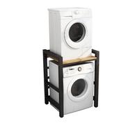 Support pour sèche-linge sur machine à laver - Kit d'empilage en métal avec 3 réglages de hauteur, pieds antidérapants, diamètre du tuyau 5 cm, capacité de charge 300 kg