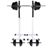 Support pour squats/ haltères longs avec ensemble d'haltères 60,5 kg