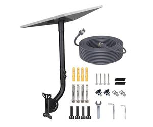 Support pour Starlink Gen 3 avec Câble Extérieur 30M de MMOBIEL - Support Mural & Toiture Réglable en Acier Robuste - Kit de Montage Résistant aux Intempéries pour Starlink Gen 3 - Installation Facile