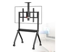 Support pour Tableau Blanc interactif, Chariot TV Mobile Ergonomique avec Roue pivotante à 360°, 42-75/55-100 Pouces, Support TV Mobile réglable (Noir 75 Pouces)