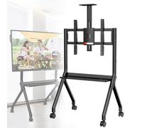 Support pour Tableau Blanc interactif Vertical, Support TV à roulettes avec Quatre Roues verrouillables (Noir FD570)