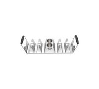 Weber Taco Rack 3400845 Support pour 6 Tacos avec 2 gobelets à Sauce Pratiques avec poignées en Silicone Argenté