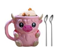 Support pour tasse à glace, support pour tasse à glace, porte-gobelet à glace Highland Cow, support mignon pour crème glacée avec fente pour cuillère, tiroir secret, réutilisable