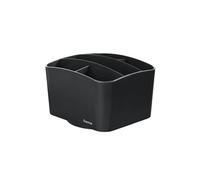 Hama Support pour télécommande "Agent" (porte-télécommande, rotatif, 5 compartiments pour télécommandes, téléphones, lunettes, stylos, organisateur pour bureau, rangement) Noir
