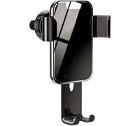 Support pour téléphone portable Rotation libre à 360 degrés Sortie d'air Stable Anti-dérapant Anti-choc Miroir lumineux Gravité Véhicule Noir
