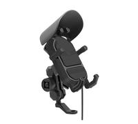 Support pour téléphone Support De Téléphone pour Moto 12 V Amortisseur 15 W sans Fil Rapide pour Chargeur Pare-Soleil Antivol Antichoc