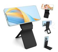 Support pour téléphone, trépied magnétique pliable pour téléphone, réglage de l'angle et aimants puissants Support pour téléphone en cuir PU, compatible avec tous les téléphones intelligents (Noir)