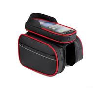 Support pour téléphone Vélo Route pour GPS et Musique Support | Matériau polyester pour robuste, étanche, bandes réfléchissantes, idéal pluie légère, visibilité nocturne(Red)