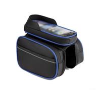 Support pour téléphone Vélo Route pour GPS et Musique Support | Matériau polyester pour robuste, étanche, bandes réfléchissantes, idéal pluie légère, visibilité nocturne(Blue)