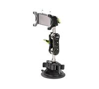 Support pour téléphone voiture en alliage d'aluminium avec rotation de 360 degrés et montage caché sur rétroviseur intérieur