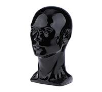 Support pour tête de mannequin pour homme, lunettes, écouteurs, perruques, chapeaux | Beau design brillant | Parfait pour magasin, salon ou modèle de décoration artistique - Noir mat