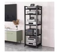 Support pour tourne-disque, 5 niveaux HiFi, rangement de disques vinyle, étagères de rangement multimédia, étagères en bois, table d'appoint pour ampli AV / platine