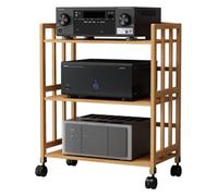 Support pour tourne-disque à 3 niveaux HiFi - Meuble multimédia mobile pour composants stéréo - Design ouvert - 88 cm de hauteur x 80 cm de largeur - Élégant et fonctionnel