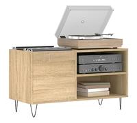 Support pour Tourne-Disque, Porte-disques Présentoir Meuble de Rangement pour Disques Vinyles chêne Sonoma 85x38x48 cm Bois d'ingénierie