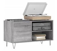 Support pour Tourne-Disque, Porte-disques Présentoir Meuble de Rangement pour Disques Vinyles Sonoma Gris 85x38x48 cm Bois d'ingénierie