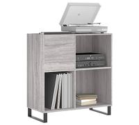 Support pour Tourne-Disque, Porte-disques Présentoir Meuble de Rangement pour Disques Vinyles Sonoma Gris 84,5x38x89 cm Bois d'ingénierie