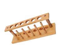 Support pour Tubes à Essai de Laboratoire en Bois 6 Trous Marron