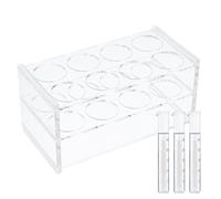 Support pour tubes à essai, en plastique, pour tubes à essai, 8 ouvertures, boîte de rangement en acrylique pour laboratoire, organisation, science, cours