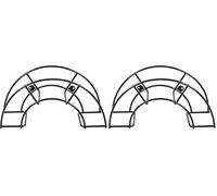 Support pour Tuyau d'Arrosage Plastifié Petit Acier Noir 36,5 x 12,5 x 18,5 cm (Lot de 2)